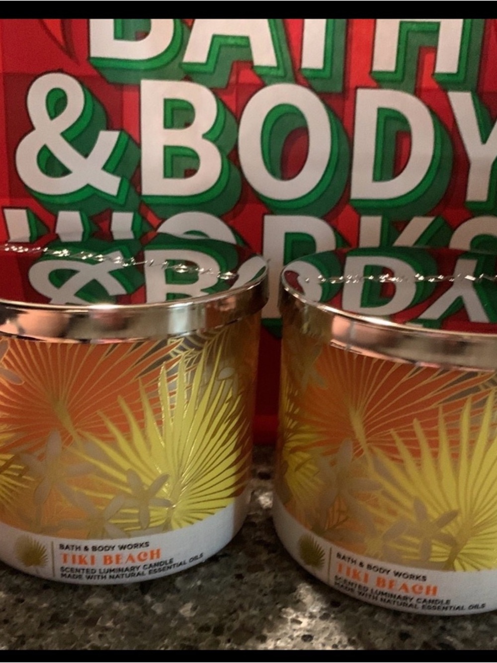 Bath & Body Works Tiki Beach Scented 3 wick Candles New